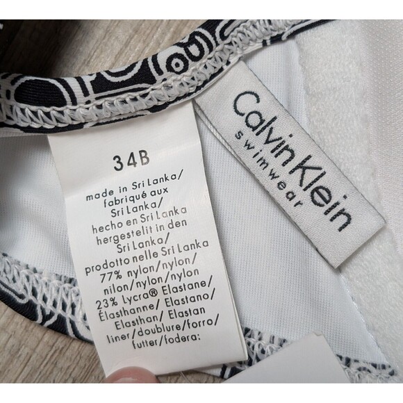 NWT Calvin Klein Swimwear Bikini Top Push-up Black Logo Underwired Size 34B - Picture 5 of 6